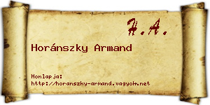 Horánszky Armand névjegykártya
